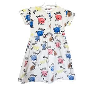 Wynken girls rabbit print poplin dress size 10